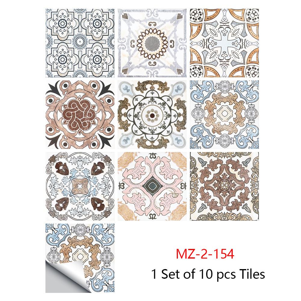 Panele Ścienne Mandala 10 szt. Samoprzylepne Naklejki z Płytkami Mozaikowymi Kwiatowymi Backsplash Kuchenny Usuwalny Wystrój Szafek