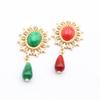 New 5 pieces of 25 * 50mm oval flat turquoise pendant DIY clothing, shoes, hats, forehead decoration pendant