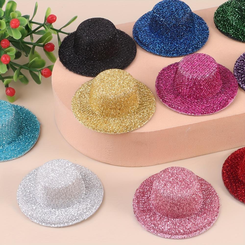 Random 10pcs, Christmas Valentine's Day Random Colors, Exquisite Colored Mini Dome Hats, Holiday Decoration Hats