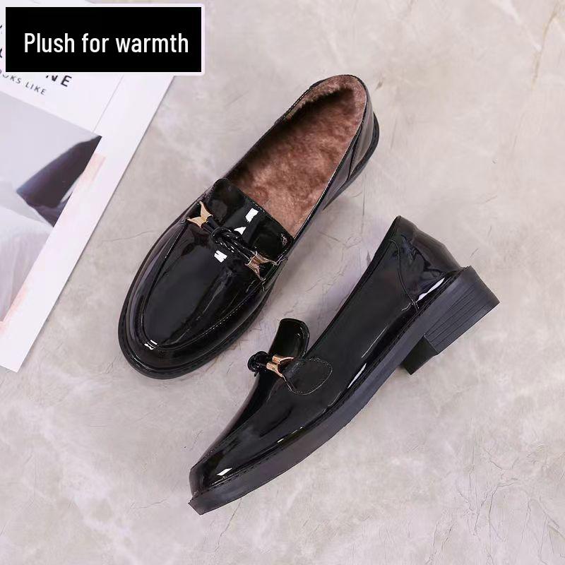 

2025 Spring Women s Soft Leather Loafers - British Style Thick Sole Moccasins Size 40