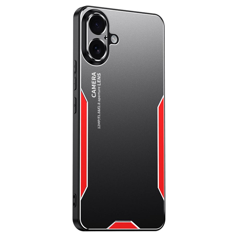 

For iPhone 16 Plus Phone Case Aluminium Alloy TPU PC Back Cover Red