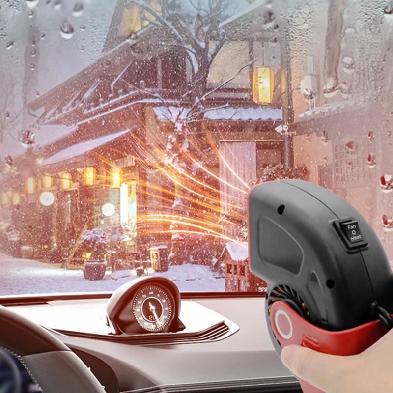 Portable 24V Car Heater Cigarette Lighter Windshield Defroster & Defogger 2 in 1 Fast Heating/Cooling Heater Demister