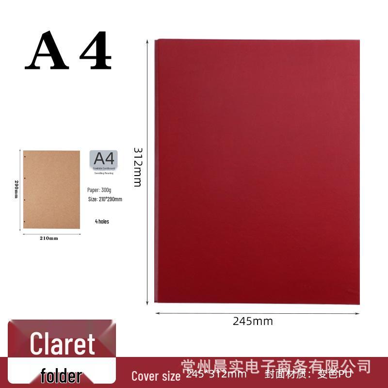 Chenshi Leather A4 Business Notebook & 4-Hole File Folder with Logo