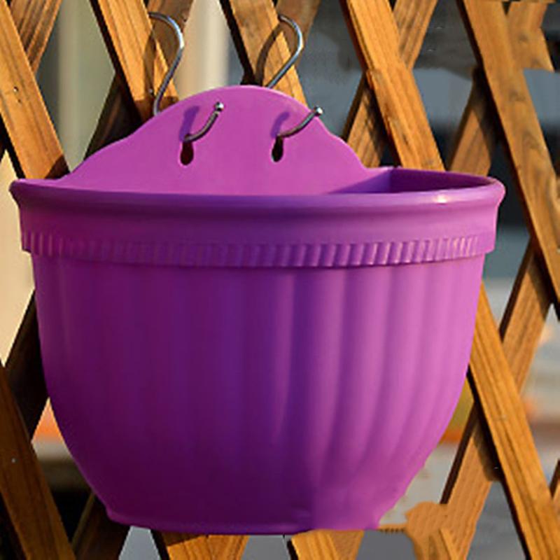 Flower Pot Exquisite Wall-Mounted Plastic Wall Hanging Basket Flowerpot For Outdoor Garden Balcony Planter Bucket Home Decor