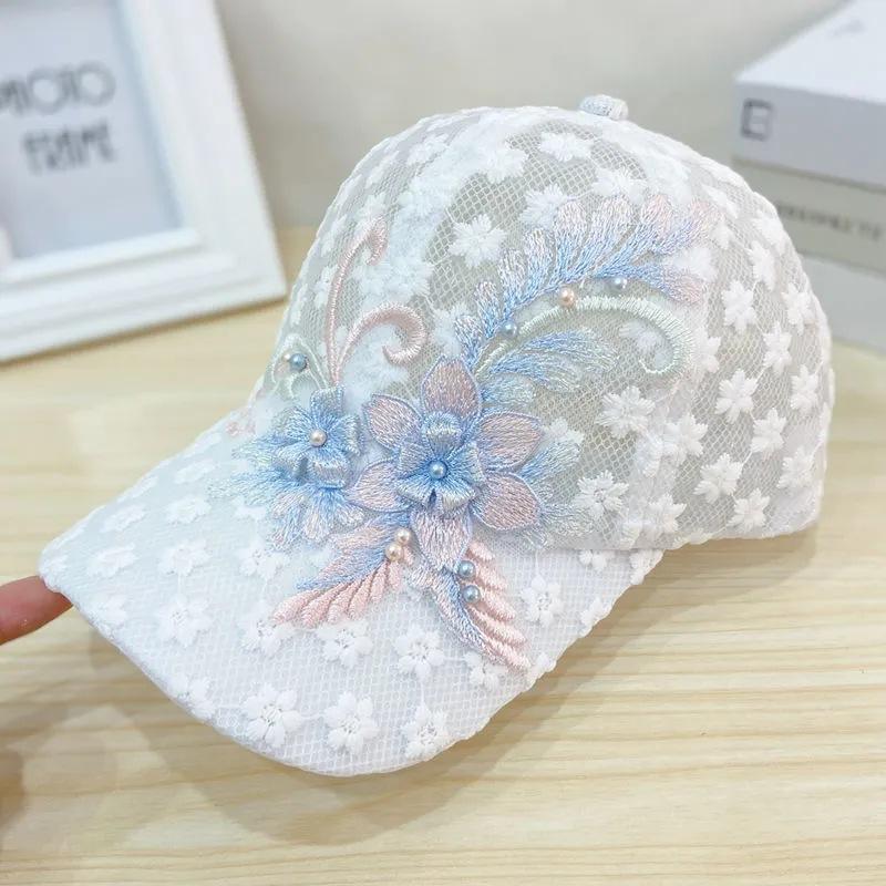 Fashion Baseball Cap Women's Summer Thin Mesh Breathable Lace Cap Sun Hat