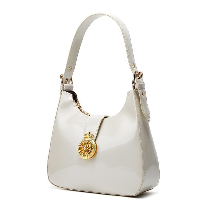 Stylish Patent Leather Women's Handbag Shiny Leather Underarm Handbag Single Shoulder Women's Wrist Bag