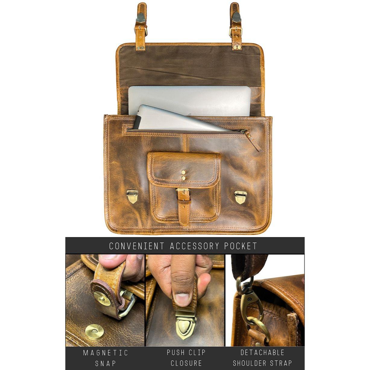 Персонализированная сумка-мессенджер из натуральной кожи — фото 3