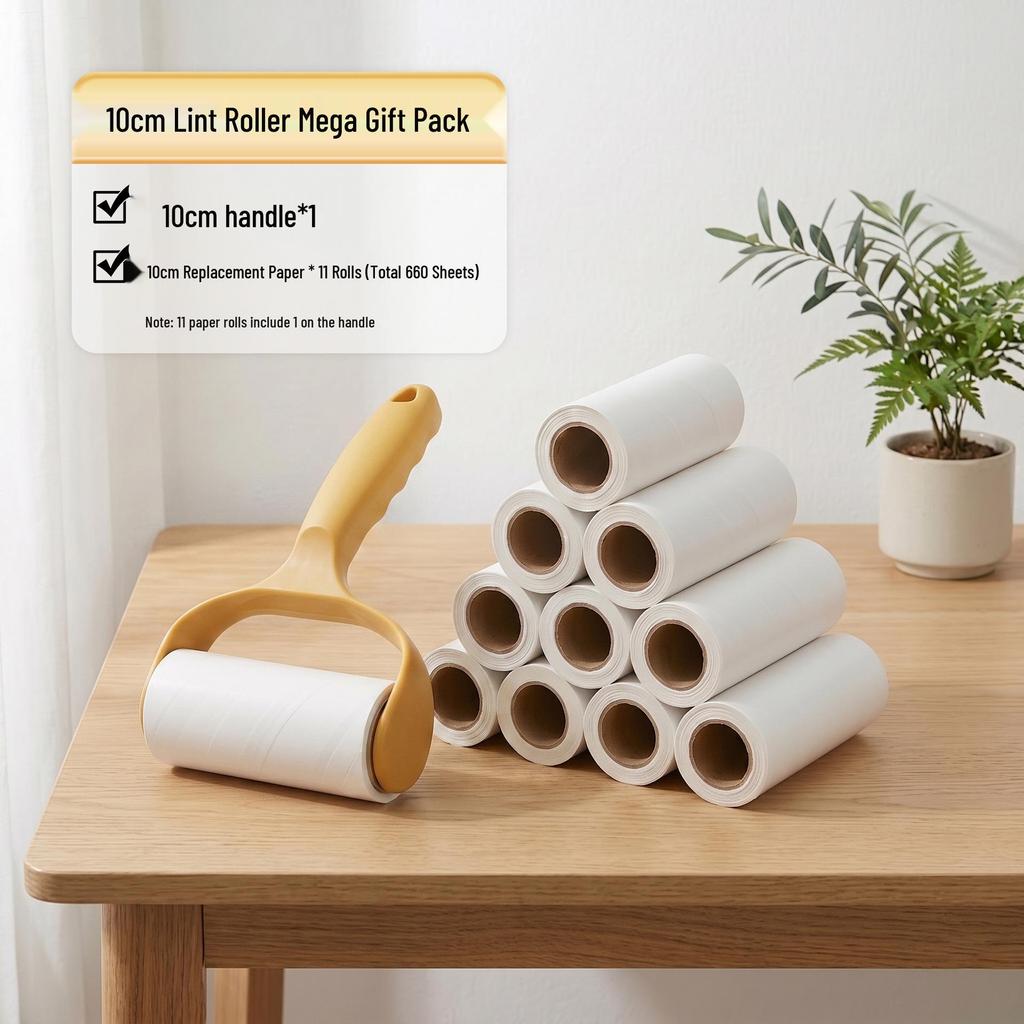 Removable Lint Roller for Pet Hair, Clothes & Home Cleaning