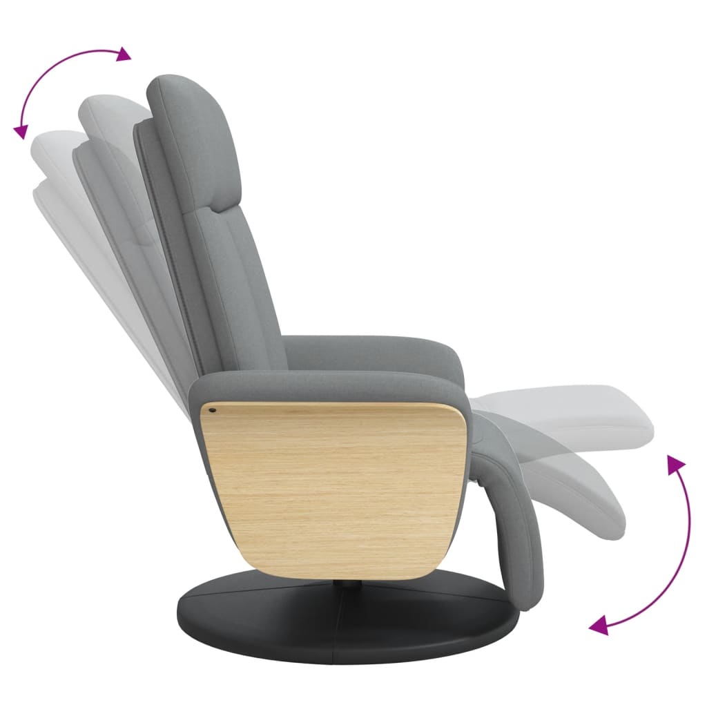 Relaxation Armchair with Footrest Light Grey Fabric