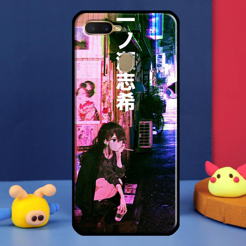 Vaporwave Glitch Anime Case For Oppo A98 A78 A58 A15 A16 A17 A5 A9 A91 A52 A72 A76 A96 A74 A94 A54 S A57 A77 Cover