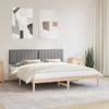 Bed Frame with Upholstered Headboard Light Grey 180 x 200 cm
