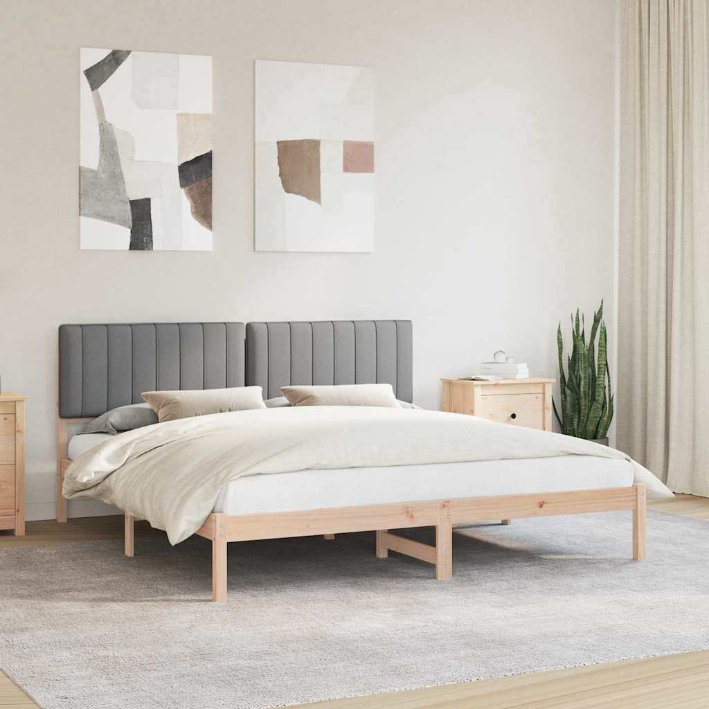 Bed Frame with Upholstered Headboard Light Grey 180 x 200 cm