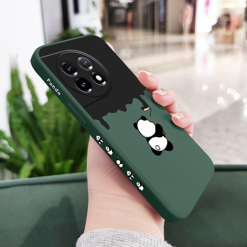 Paint Panda Phone Case For Oneplus 12 12R 11 11R 10 10R 10T 9R 9RT 9 8T 8 7 7T Pro 5G Liquid Silicone Cover