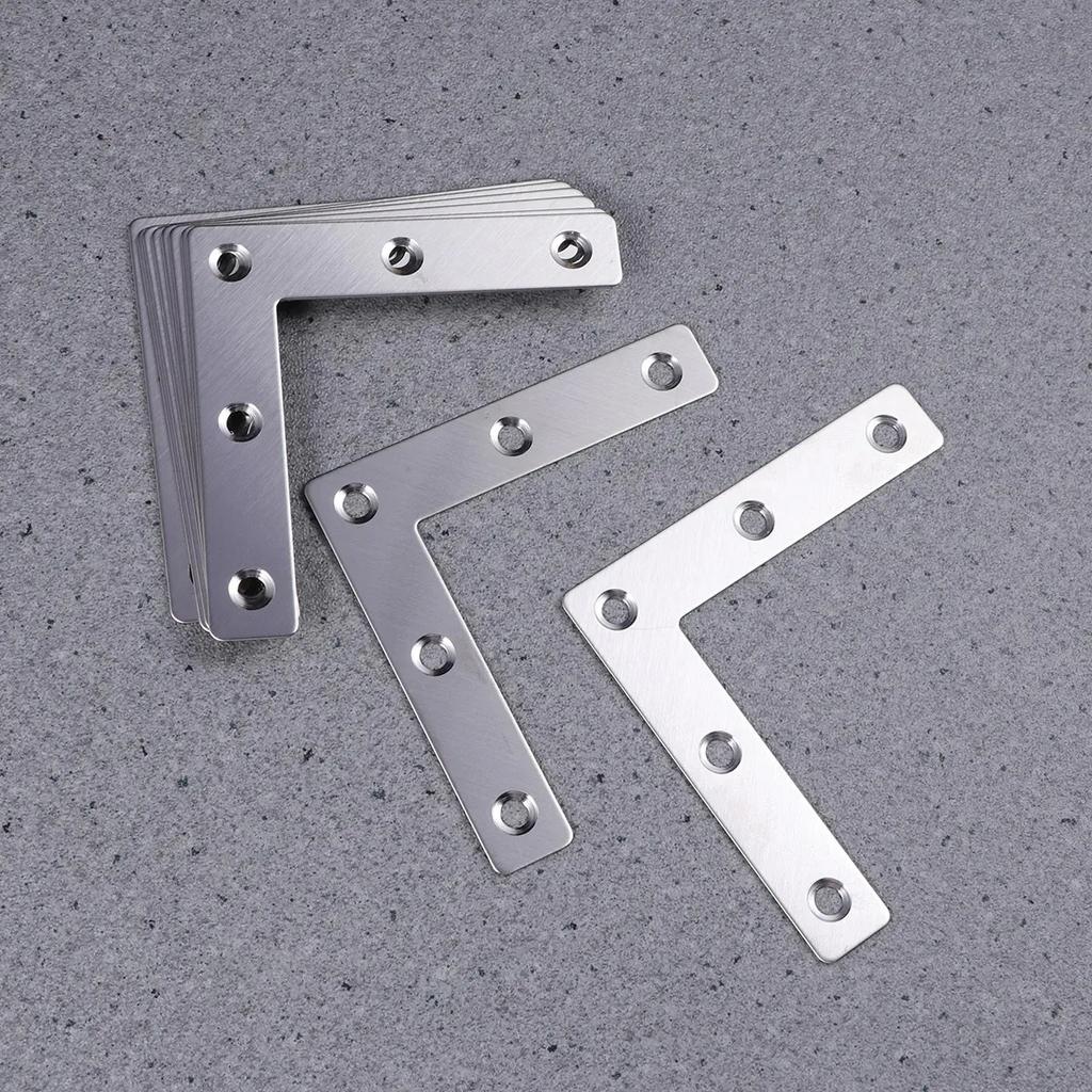 10 flat-angle brackets, L-shaped shelf brackets 50/80mm (1.97/3.15 inches), heavy-duty shelf brackets, right-angle brackets