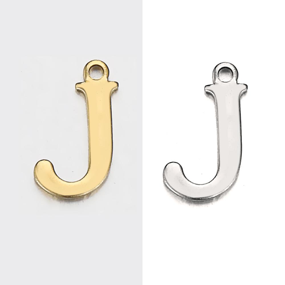 20pcs Stainless Steel Gold Letter Charm Initial Charms Alphabet Beads Pendants Assorted for Bracelet Necklace Jewelry Making DIY