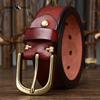 Copper Buckle Belt Men's Genuine Leather Pin Buckle Pure Cowhide Retro Versatile Korean Style Casual Belt