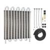 10 Row/16 Row Oil Cooler Kit, Universal Aluminum Remote Transmission Engine Cooler Auto-Manual Radiator Converter Kit