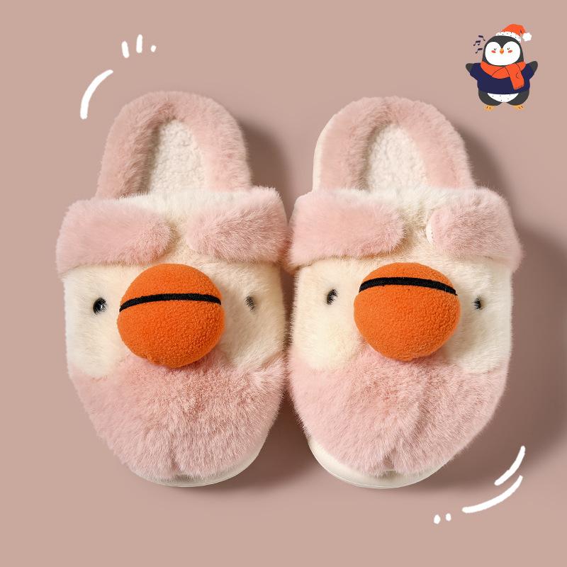 Couple Home Warm Fur Slippers Soft Bottom Non-slip Cotton Slippers Thick Bottom Comfort Winter Slides Women Zapatos De Mujer