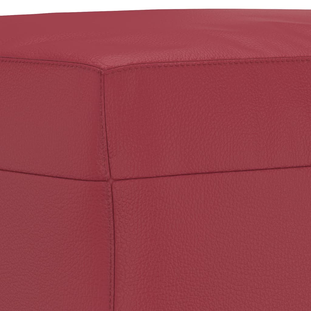 Vidaxl Poggiapiedi, Rosso Vino, 70X55X41 Cm, Ecopelle