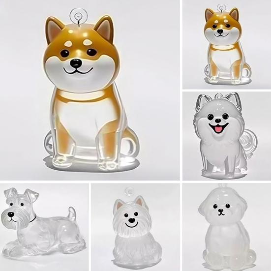 3Pcs Cat Hair Storage Box Keychain Transparent Acrylic Dog Hair Memorial Bottle Pet Hair Collector Container Key Ring Pet Owner Keepsake Gift