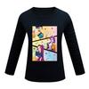 Children's Cartoon Printed Long Sleeved O-Neck T-shirt, Casual and Comfortable Base Shirt