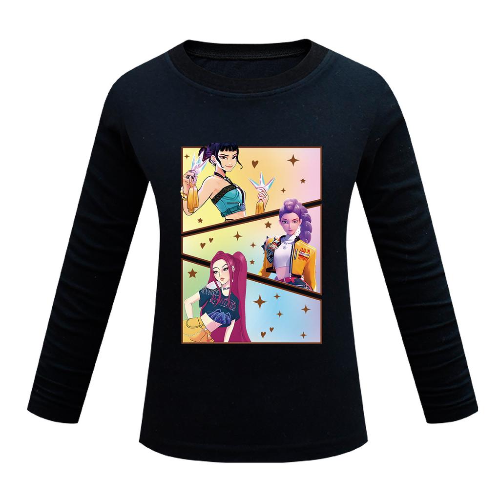 Children's Cartoon Printed Long Sleeved O-Neck T-shirt, Casual and Comfortable Base Shirt