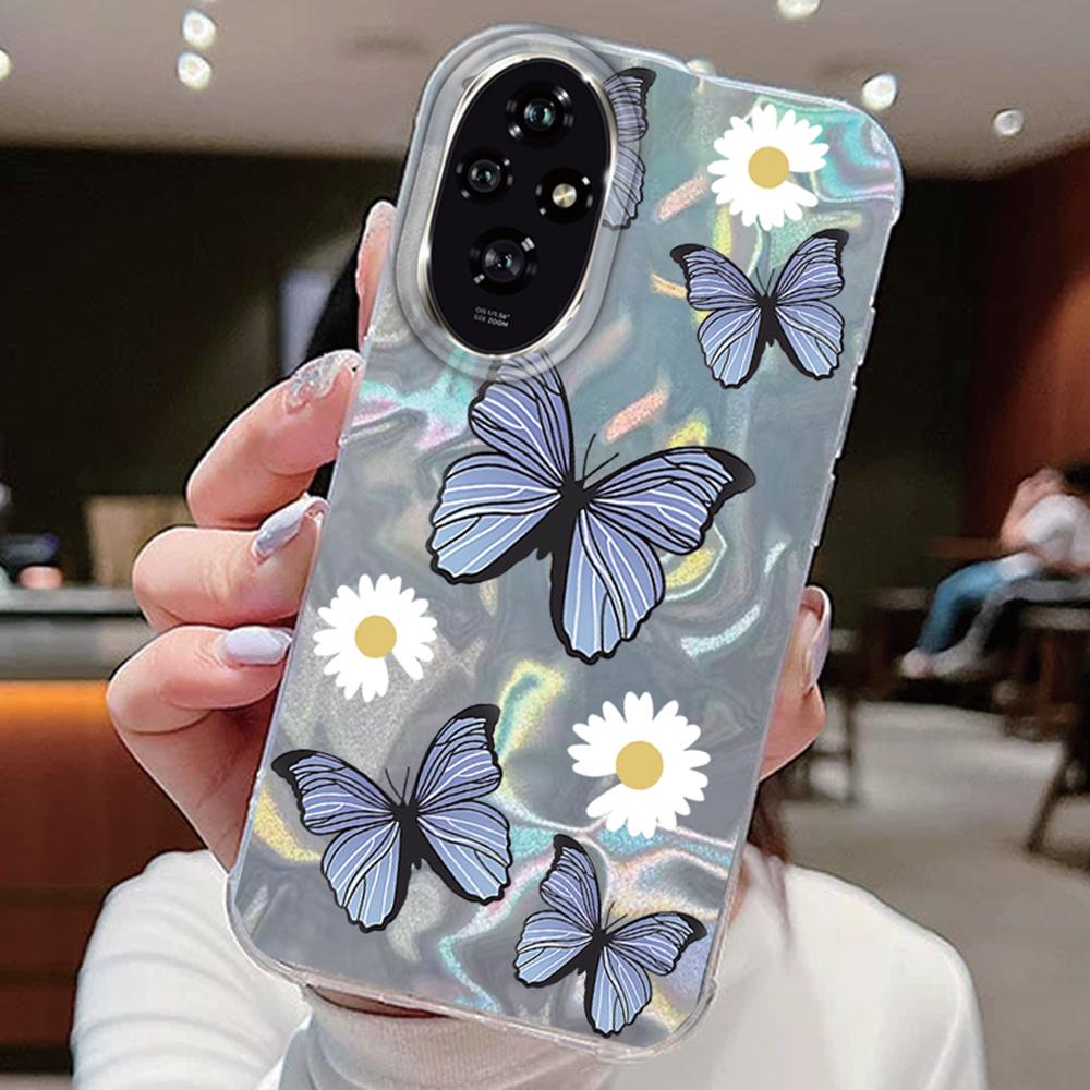 Purple Butterfly Colorful Gradient For Honor 400 200 Lite 200 Pro X9a X9c X8a X8b Magic 7 Lite Phone Case Cover Silicone Bumper