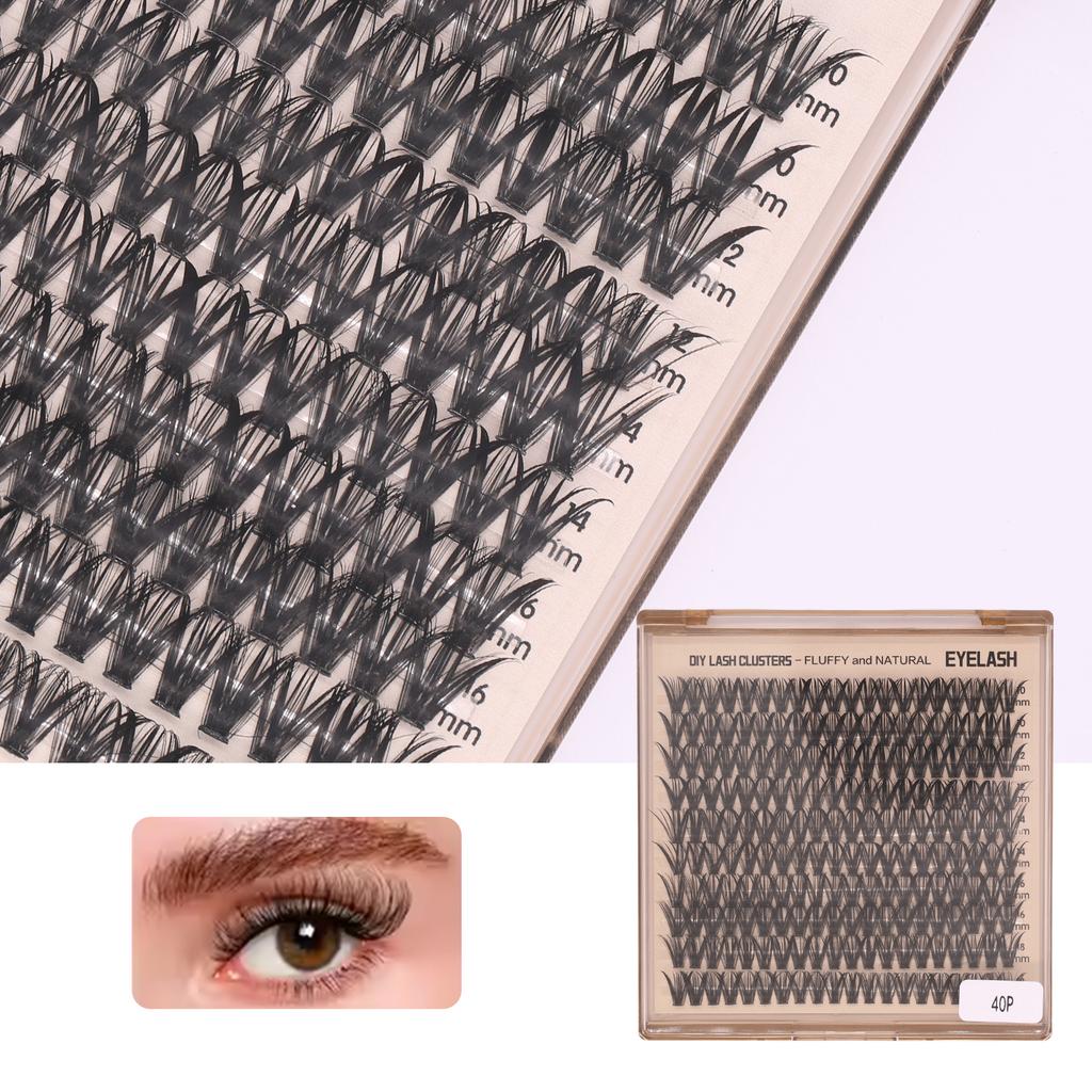 200pcs DIY Cluster Lashes 100D 200D D Curl 10-18mm MIX Length Very Soft Wearing Cluster Lash Cluster 200d