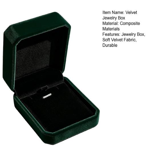 Velvet Jewelry Box, Dark Green Suede Flip Cover Hard Case, Scratch-Proof Shock-Proof Organizer, Jewelry Storage Box for Travel
