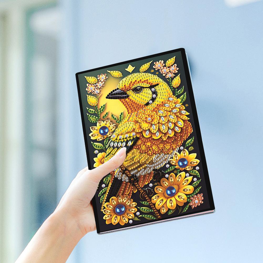 50-Page A5 Size 5D DIY Diamond Art Painting Notebook Kit Crystal Notepad Sketchbook for DIY Gifts and Festive Occasions