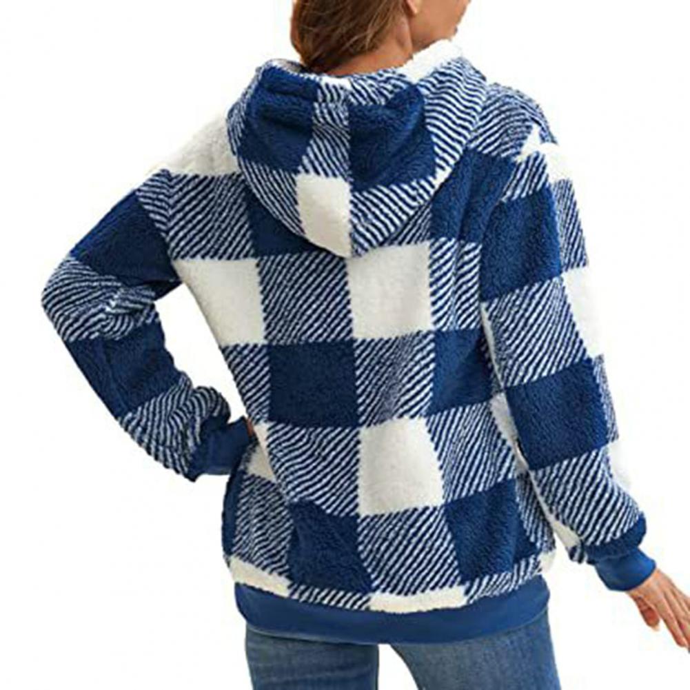 Damen Sweatshirt Damen Hoodie Warmes Plüsch-Pullover-Sweatshirt Gemütlicher Damen-Hoodie mit langen Ärmeln und Kordelzug für Herbst/Winter