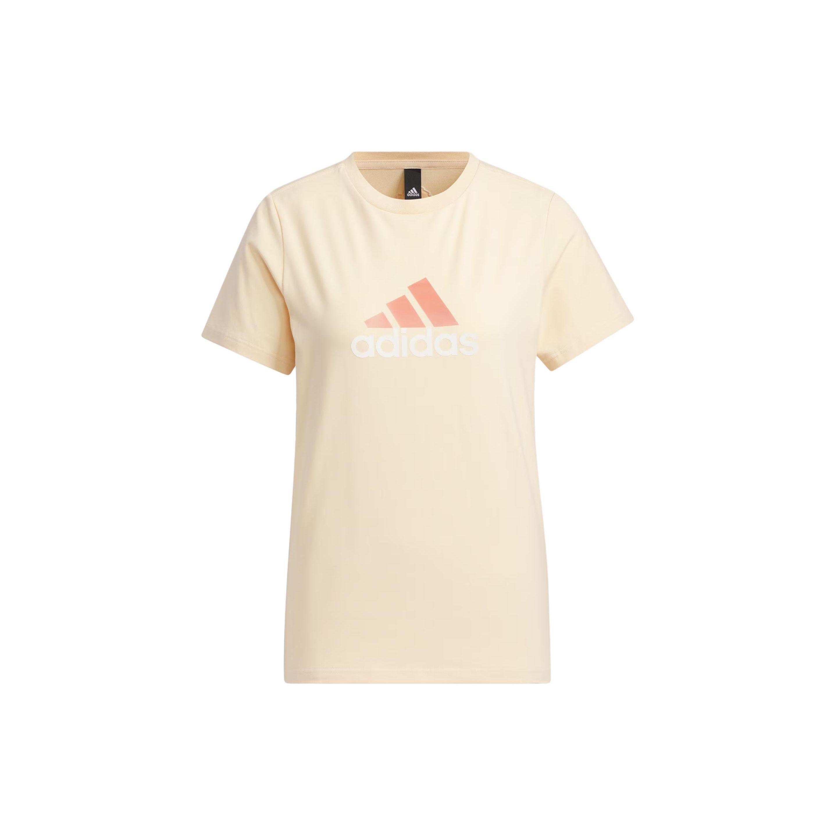 

Adidas Must Haves Badge Of Logo Letter Print American Retro Sports Casual Short Sleeve T Shirt Women T Shirts Sand-Brown IM8890 XS