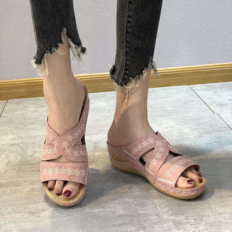 Sandals 2024 New Wedge Heel Platform Sandals Women's Shoes Large Size Slippers Women's