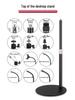 Space-Saving Universal Stand with Metal Base for Phone, Tablet, Fill Light - Adjustable 1/4 Screw Mount