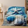 Traum Seestern Muschel Tropischer Strand Seestern Kunst Flanell Decke, Gemütliche Weiche Überwurfdecke für Zuhause Schlafzimmer Bett Sofa Abdeckung Geschenk