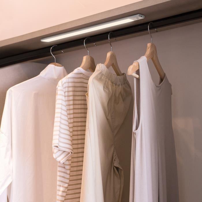 Emuca LED Kaus Luminaire Rechargeable by USB with Motion Detector, L 600 Mm, Matte Anodized, Plastic and Aluminum