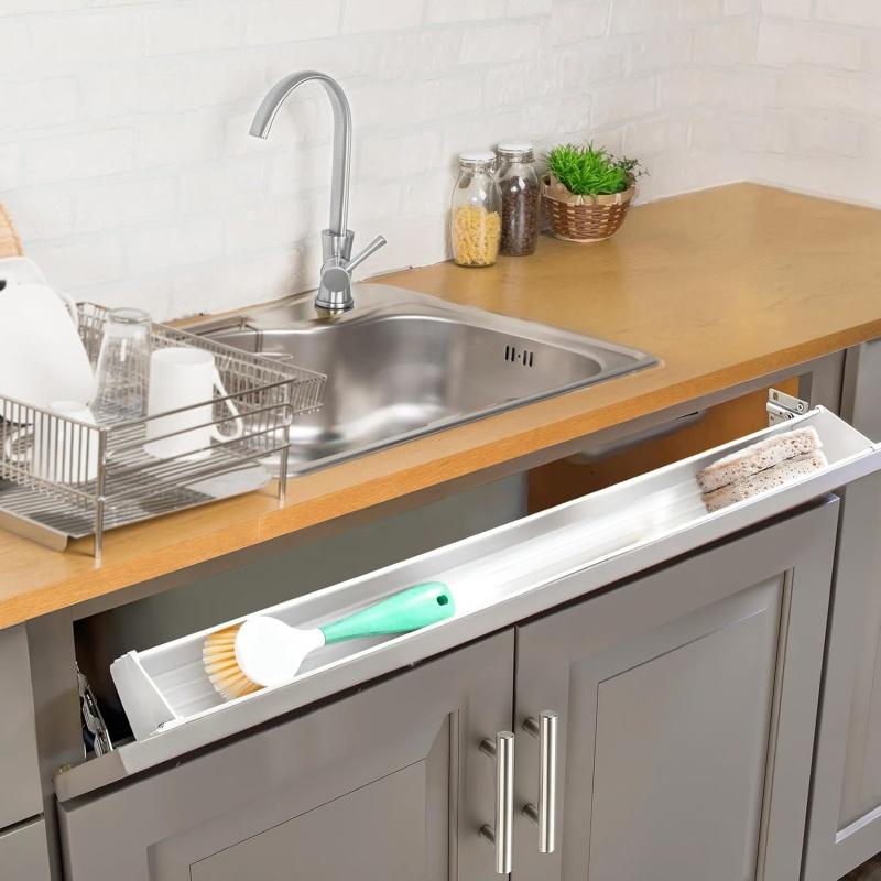 2 pièces de tiroirs basculants pour armoire de cuisine Charnières à pivot auto-fermantes 45 degrés pour tiroir sous évier Organiseurs de salle de bain Armoires à chaussures