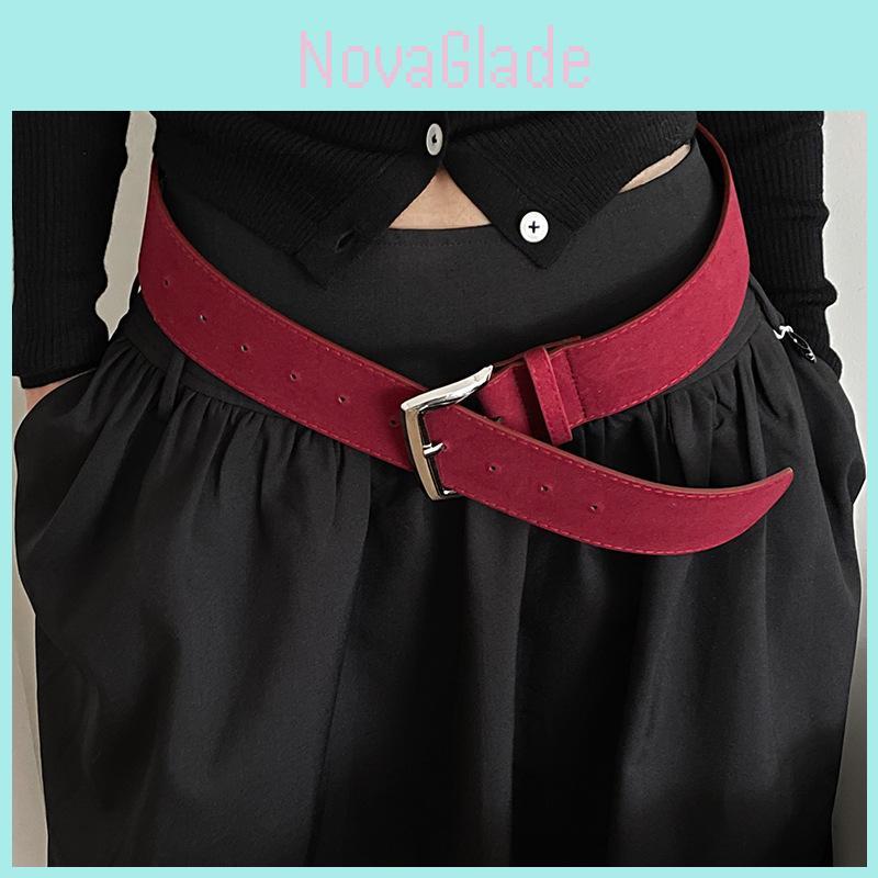 Pu Leather Womens Retro Waist Belt With Alloy Buckle For Casual Jeans And Dress