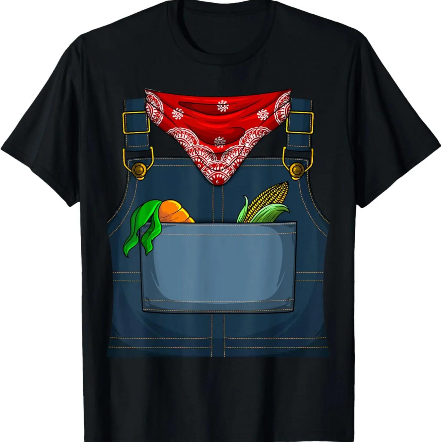 Cute Farmer Costume Halloween _ Funny Simple Farming Gift T-Shirt S