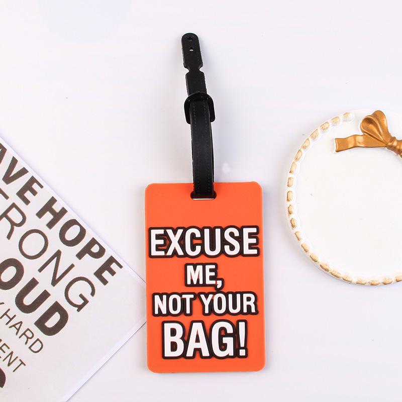 3D Letter PVC Luggage Tag with Boarding Pass Lanyard for Suitcases