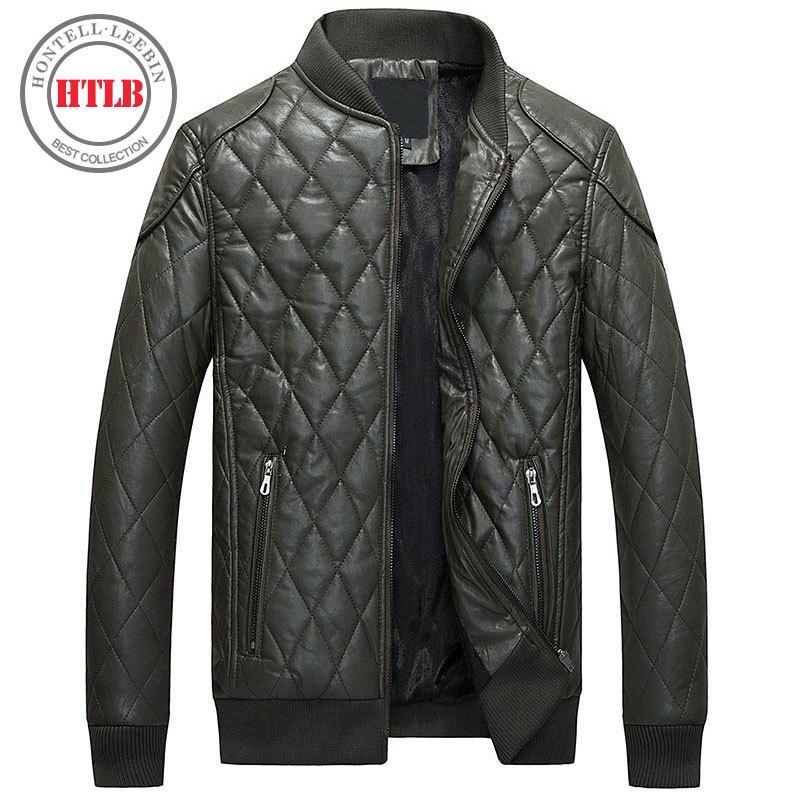 Winter Pu Leather Casual Men Thermal Coats Male Motorcycle Faux Leather Jackets 