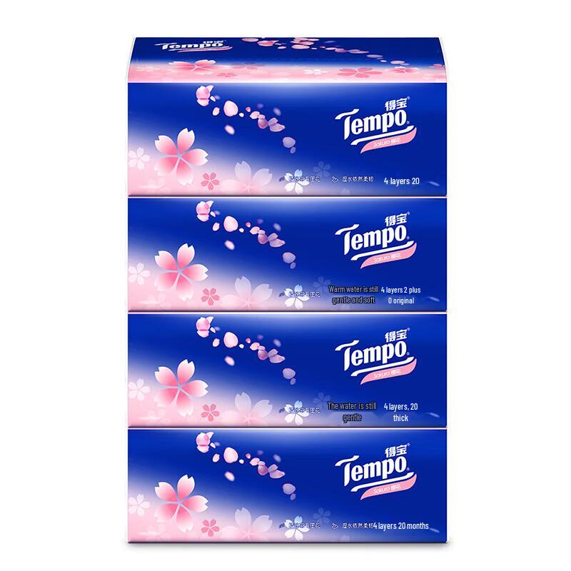 Tempo Kirschblüte Duft 4-lagige Gesichtsreinigungstücher (4 Packungen)
