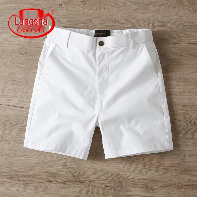 Langsha Men s Casual Stretch Workwear Shorts 32 белый