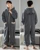 Herren Verdickter Korallenfleece Einteiler Schlafanzug - Winter/Herbst Flanell Hausanzug für Teenager & Erwachsene