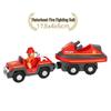 Magnetic Toy Train Set: Ambulance & Police Cars for Kids - Compatible with All Wooden Tracks