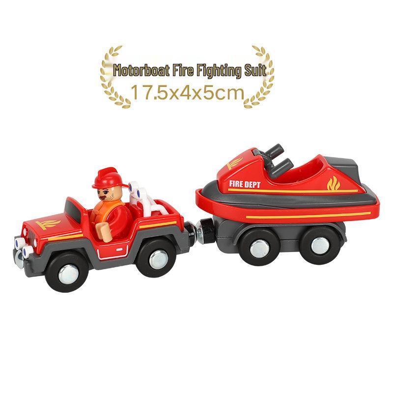Magnetic Toy Train Set: Ambulance & Police Cars for Kids - Compatible with All Wooden Tracks