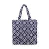 Tory Burch T Monogram Double T Logo Diamond Pattern Large Capacity Commuter Tote Bag Women Tote Navy-Blue 149296-405