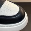 Autumn 2025 Men's Genuine Leather White Sneakers: British Style, Thick Sole, Casual, High-End Fashion