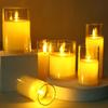 LED Flickering Flameless Candle Glass Ornament for Romantic Home or Christmas Parties