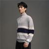 GIORDANO CONCEPTS Men's Color-block Stripe Half-Zip Knit Sweater